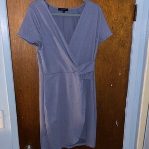 Elegant Blue Wrap Dress